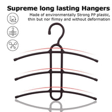 Load image into Gallery viewer, Budget friendly upra shirt hangers space saving plastic 5 pack durable multi functional non slip clothes hangers closet organizers for coats jackets pants dress scarf dorm room apartment essentials