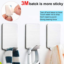 Load image into Gallery viewer, Organize with adhesive wall hooks stainless steel ultra strong waterproof oilproof hanging for robe coat towel robe handbag jackets keys 16pcs