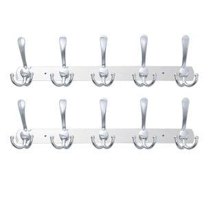 Featured toymytoy 2pcs wall mounted coat hook 2 pack rack with 5 stainless steel hat hanger
