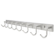 Load image into Gallery viewer, Shop arks royal wall coat hooks solid stainless steel hanger rail durable hook rack for clothes bags or keys brushed stainless steel finish 8 hooks