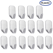 Load image into Gallery viewer, On amazon adhesive hooks sfemn heavy duty wall hooks stainless steel waterproof wall hangers for robe coat towel keys bags home kitchen bathroom 16 pack