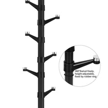 Load image into Gallery viewer, Shop here songmics coat rack purse rack hall tree with 14 rotating plastic hooks black urcr19b