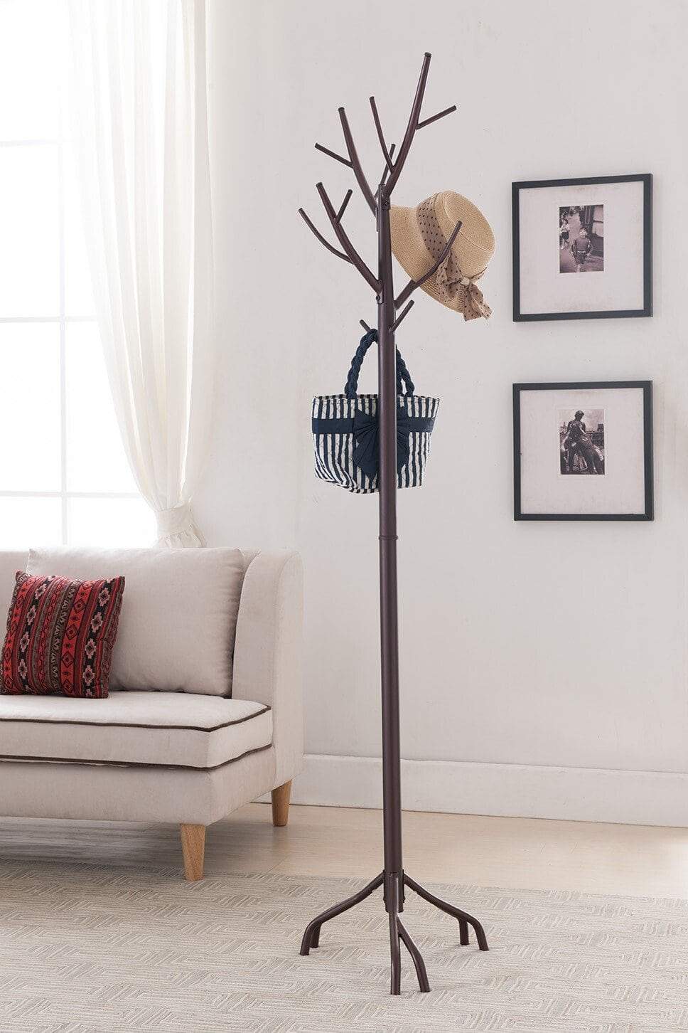 Discover the best kings brand bronze finish metal hall tree coat hat rack with branches