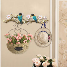 Load image into Gallery viewer, Organize with gljjqmy american decorative bird hook wall hanging creative door wall hanger art retro wall entrance coat hook wall hook color magnolia flower