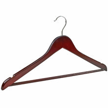 Load image into Gallery viewer, Budget friendly florida brands premium wooden mahogany suit hangers 96 pack of coat hangers and black dress suit ultra smooth hanger strong and durable suit hangers
