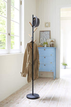 Load image into Gallery viewer, Related stainless steel wood modern coat tree rack in black finish