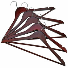 Load image into Gallery viewer, Buy florida brands premium wooden mahogany suit hangers 96 pack of coat hangers and black dress suit ultra smooth hanger strong and durable suit hangers