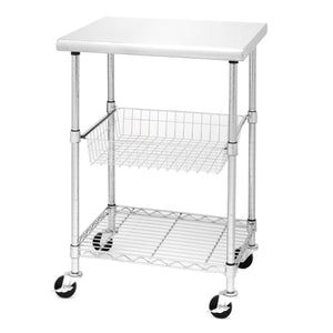 Seville Classics Stainless-Steel NSF-Certified Professional Kitchen Work Table Cart, 24" W x 20" D x 36" H,