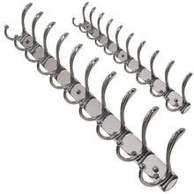 Load image into Gallery viewer, Save on dseap wall mounted coat rack 10 hooks heavy duty stainless steel metal coat hook for clothes towel hat robes mudroom bathroom entryway cock tail chromed 2 packs