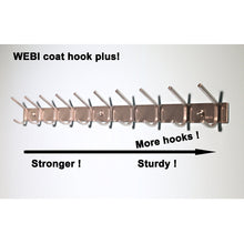 Load image into Gallery viewer, Top rated 10 hooks webi heavy duty stainless steel 304 hook rail coat rack with 10 hooks satin finish great home storage organization for bedroom bathroom foyers hallways 2packs