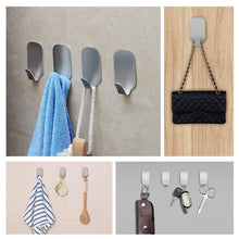 Load image into Gallery viewer, Kitchen amoner adhesive hooks heavy duty wall hooks stainless steel ultra strong waterproof hanger for robe coat towel keys bags home kitchen bathroom set of 16