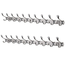 Load image into Gallery viewer, Shop here dseap wall mounted coat rack hook 10 hooks 37 5 8 long 16 hole to hole heavy duty stainless steel for coat hat towel robes mudroom bathroom entryway seashell chromed 2 packs
