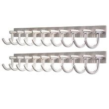 Load image into Gallery viewer, Save on webi wall mounted coat hook rack 30 inch 10 hooks heavy duty stainless steel 304 hook rail for bedroom bathroom foyer hallway entryway brushed finish 2 packs