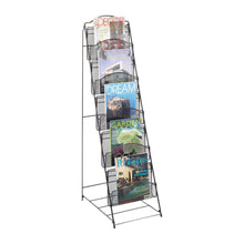 Load image into Gallery viewer, Kitchen safco products onyx floor literature organizer rack 5 pocket 6461bl black powder coat finish durable steel mesh construction space saving functionality