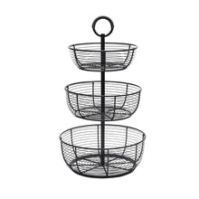 Load image into Gallery viewer, Gourmet Basics by Mikasa Spindle 2-Tier Adjustable Basket with Banana Hook