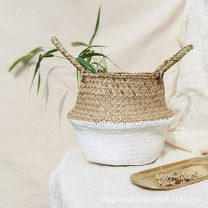 Flower Basket Storage Holder Plant Pot Seaweed knitting Garden Decoration Sundries Basket