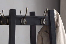 Load image into Gallery viewer, Best roundhill furniture vassen coat rack with 3 tier storage shelves black finish