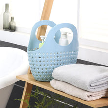 Load image into Gallery viewer, Storage Bathroom Kitchen Hollow Plastic Color Fashionable Cross Soft Body Bath Storage Basket