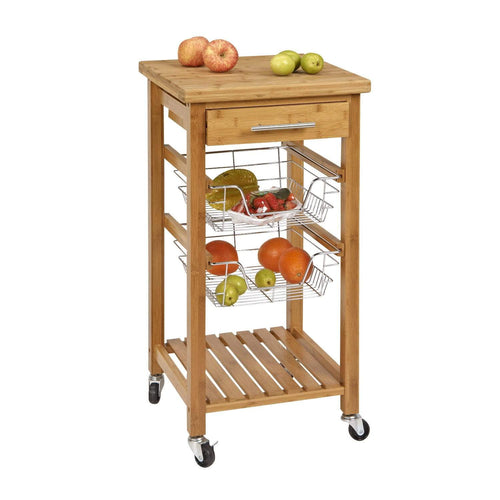 Bamboo Kitchen Cart with Storage