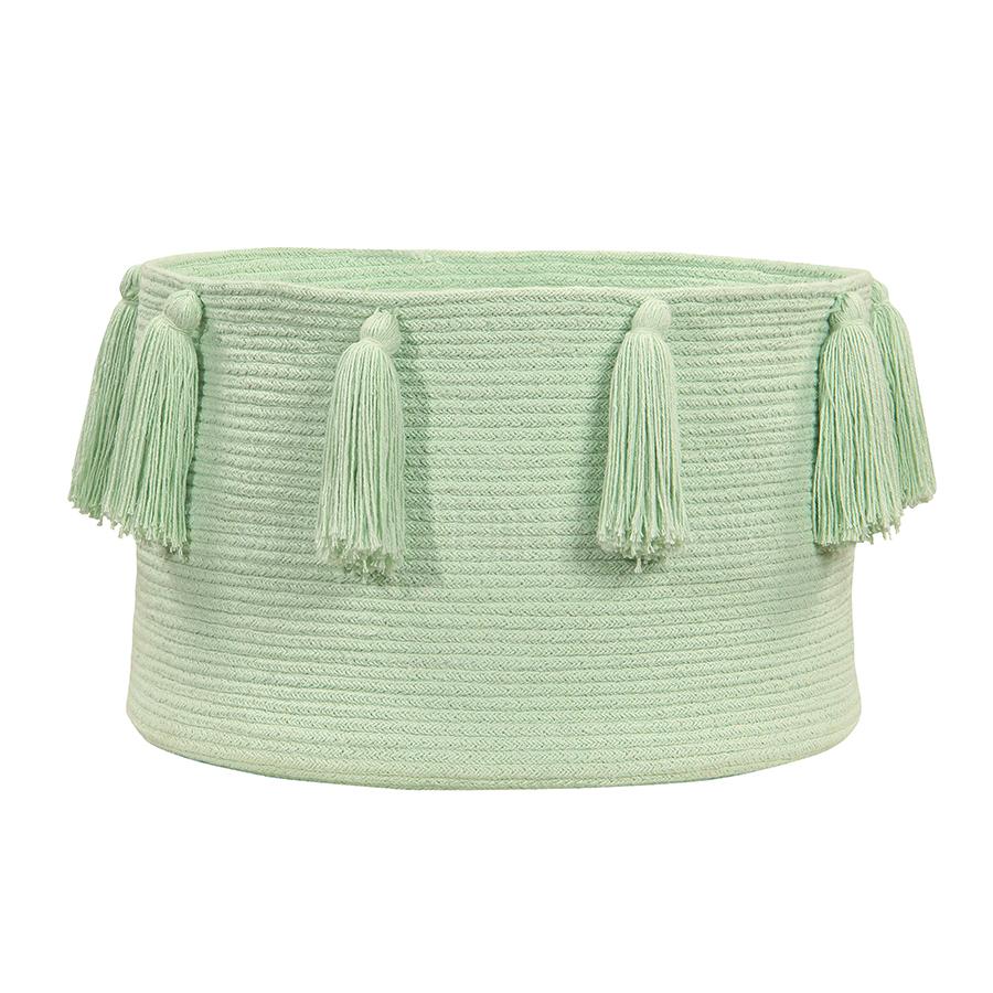 Storage . Cotton Basket - Tassel / Mint Green