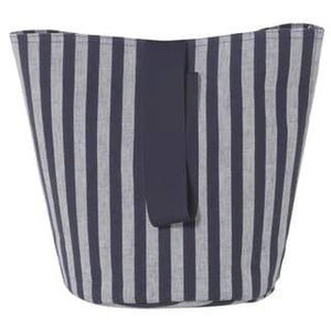 Chambray Basket with Webbing Strap - Stripped