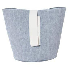 Load image into Gallery viewer, Chambray Basket with Webbing Strap - Blue