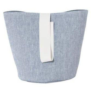 Chambray Basket with Webbing Strap - Blue