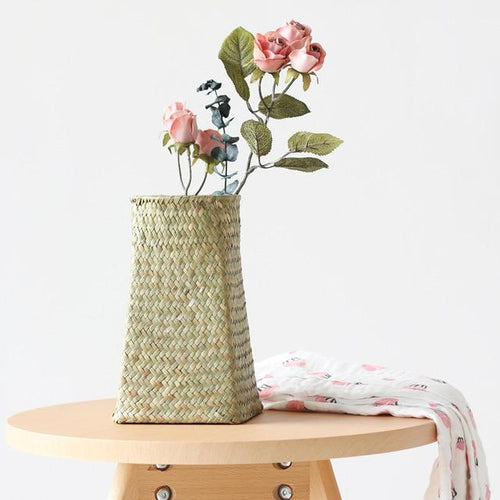 Foldable Wicker Seaweed Products Flower Basket Storage Basket