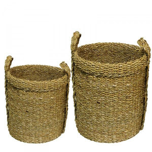 Log Seagrass Storage Baskets - Laundry, Bathroom, Office & Kitchen Supplies