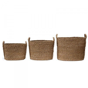Natural Seagrass "Tawney" Storage Baskets - Laundry, Bathroom & Kitchen Supplies