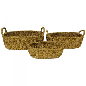 Smaller "Julieta" Oval Seagrass Storage Baskets - Laundry, Bathroom & Kitchen Supplies