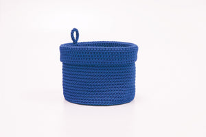 Mode Crochet 6X6 Basket W/Loop, Cobalt Blue