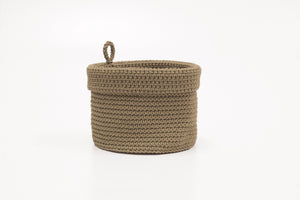 Mode Crochet 6X6 Basket W/Loop, Tan