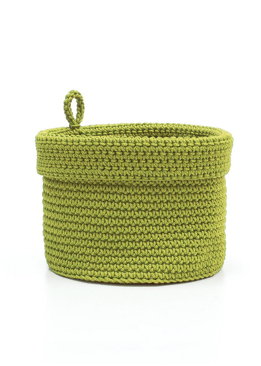 Mode Crochet 8X8 Basket W/Loop, Citron Green