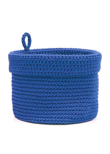 Mode Crochet 10X10 Basket W/Loop, Cobalt Blue