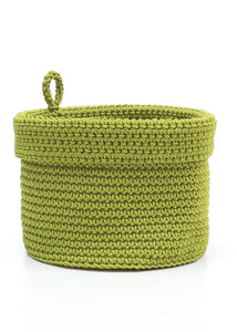 Mode Crochet 10X10 Basket W/Loop, Citron Green