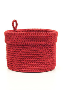 Mode Crochet 10X10 Basket W/Loop, Ruby Red
