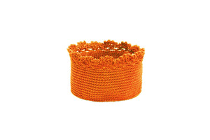 Mode Crochet 5X4 Basket W/Crochet Trim, Oyster