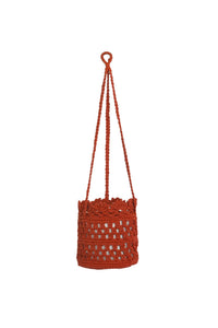 Mode Crochet 6X6X6 Hanging Basket, Ruby Red