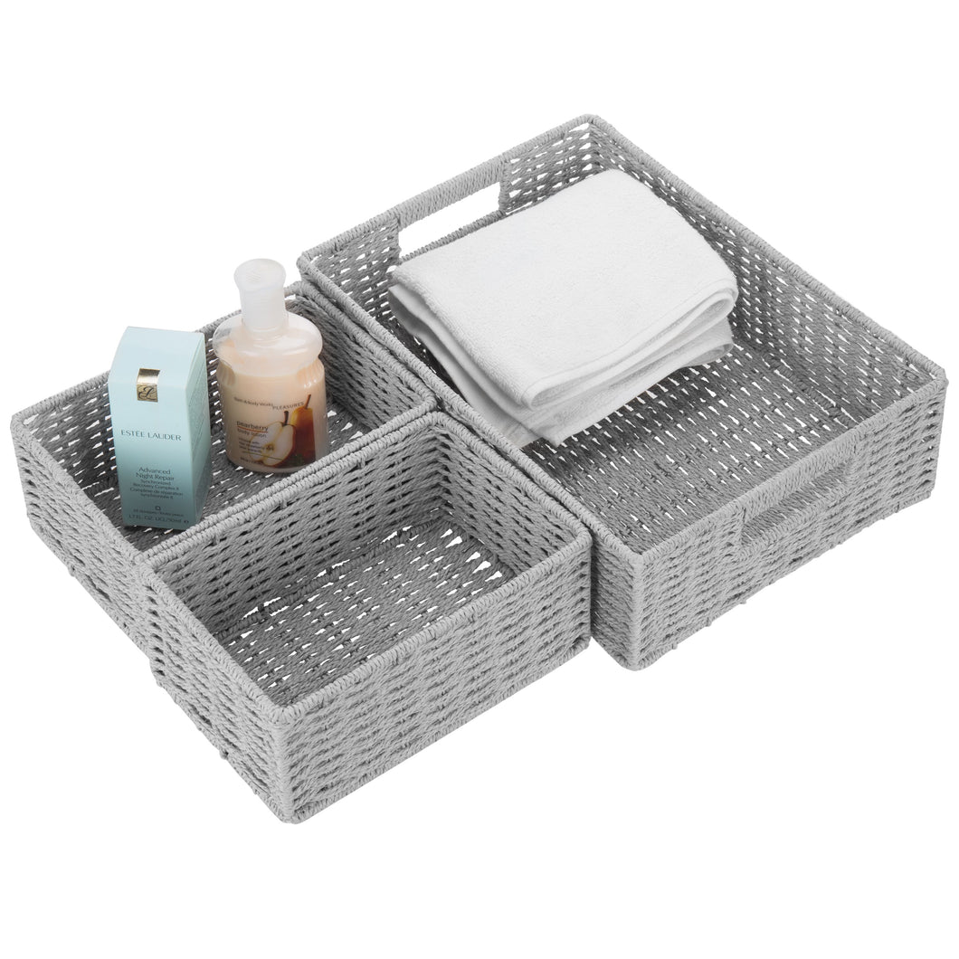 Paper Rope Woven Nesting Storage Baskets, Set of 3