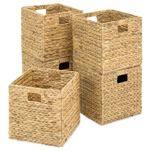 Load image into Gallery viewer, Set of 5 Foldable Hyacinth Storage Baskets