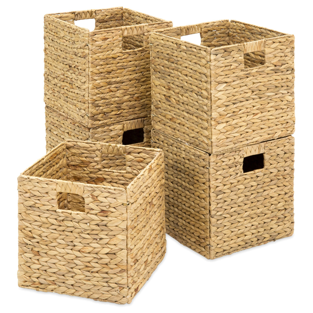 Set of 5 Foldable Hyacinth Storage Baskets