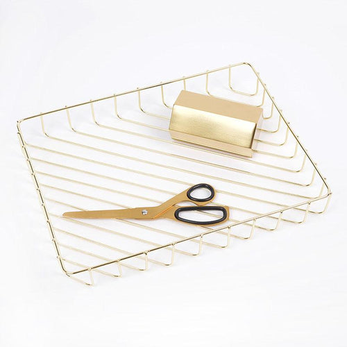 Gold A4 Metal Tray Organizer