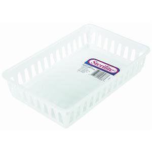 (12) Sterilite 16068024 Small White Plastic Storage Baskets 9-3/4"x6-3/8"x2-1/8"