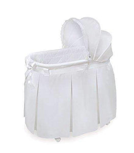 Badger Basket Wishes Oval Bassinet - Full Length Skirt, White