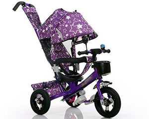 &Folding cart Baby Tricycle, Convertible Pedal Trike Push Bike Easy Steer Tricycle Stroller Tricycle with UV-Protection Toy Car (Color : #-5)