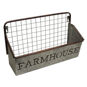 Farmhouse Galvanized Wall Basket