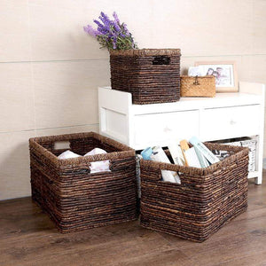 Hand Straw debris storage box Household Storage basket books books storage baskets storage box