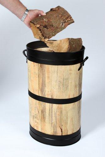 'Hofburg' Wooden Storage Basket / Barrel - Wood Store / Umbrella & Walking Stick Stand (Black Trim)