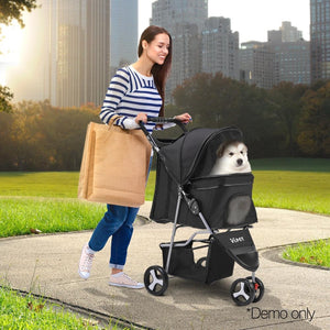 I.Pet 3 Wheel Pet Stroller - Black
